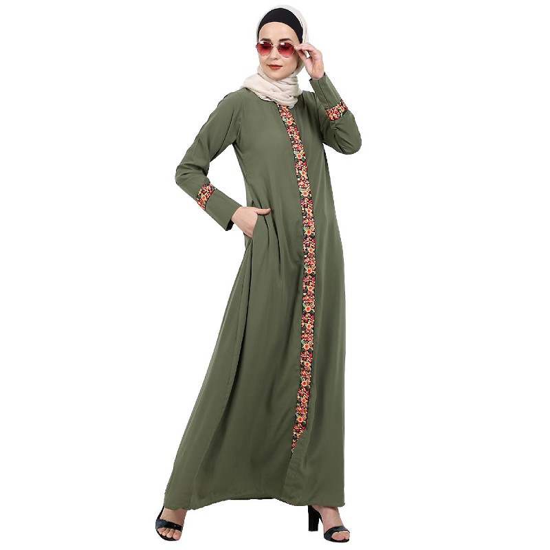 modern front open abaya